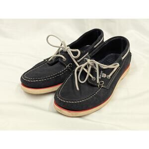 GANT Loafers Men's Moccasin Driving Shoes White Navy Leather Size 8 US